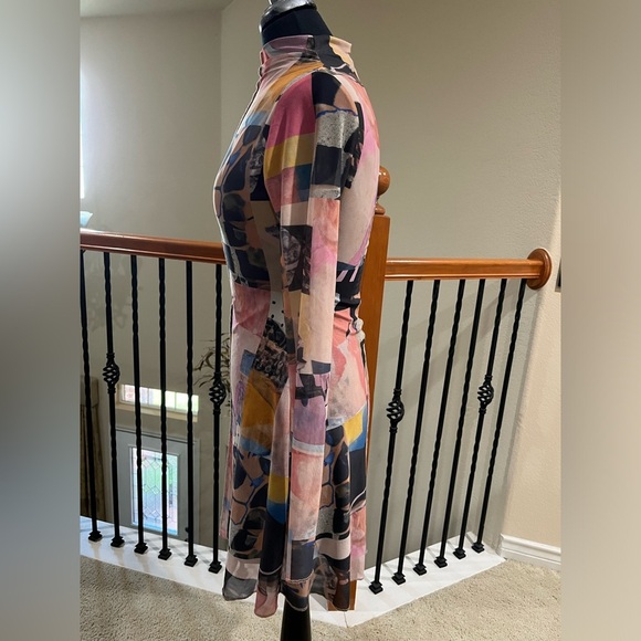 SAEMDI COLLAGE MESH MINI DRESS, BALLET CORE, SIZE M - Picture 4 of 11